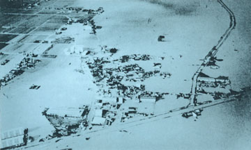 昭和51年の水害で国府地域の大部分が浸水した画像