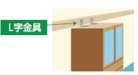 L字金具で家具を固定