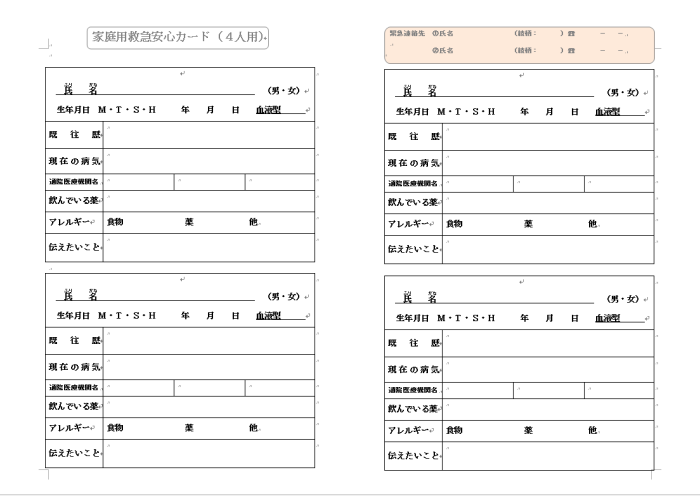 家庭用4人の画像