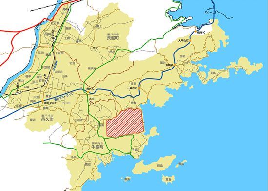 錦海塩田跡地位置図の画像