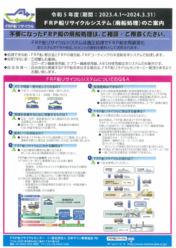 ＦＲＰ船リサイクル表