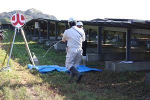 施設職員による初期消火活動