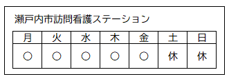 営業日（瀬戸内市訪問看護ステーション）