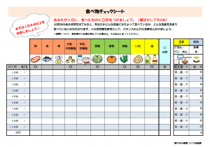 食べ物チェックシートの画像