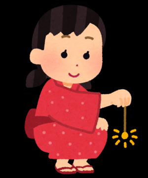手持ち花火女性