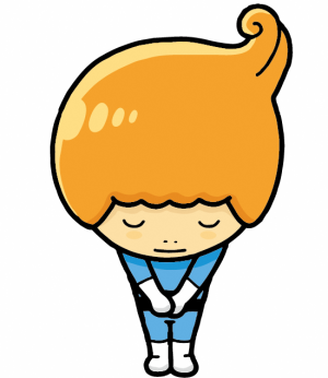 セットちゃんがお辞儀をしている画像