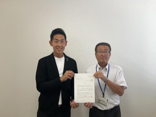 黒石健太郎市長と備前県民局　田村部長