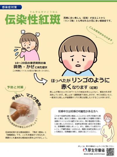 伝染性紅斑の感染予防啓発チラシ