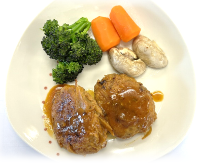 ごぼうと鶏肉の煮込みハンバーグの画像