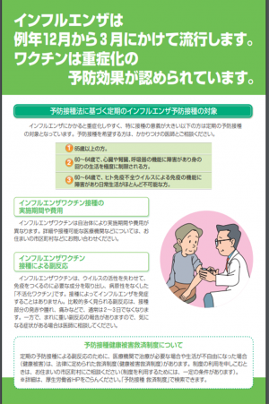 高齢者のインフルエンザ裏