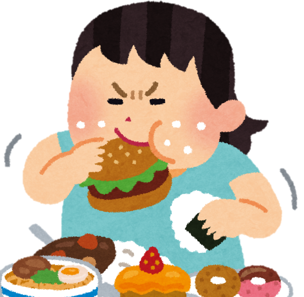 やけ食いのイラスト