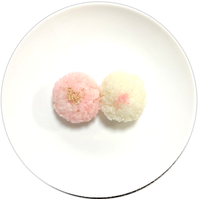 紅白おにぎりの画像