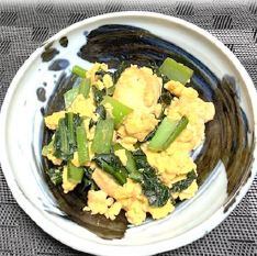 豆腐と小松菜の卵炒めの画像