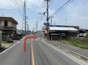 県道右折場所