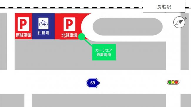 長船駅前画像