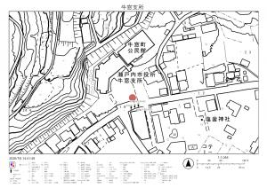 牛窓支所掲示板跡の位置図