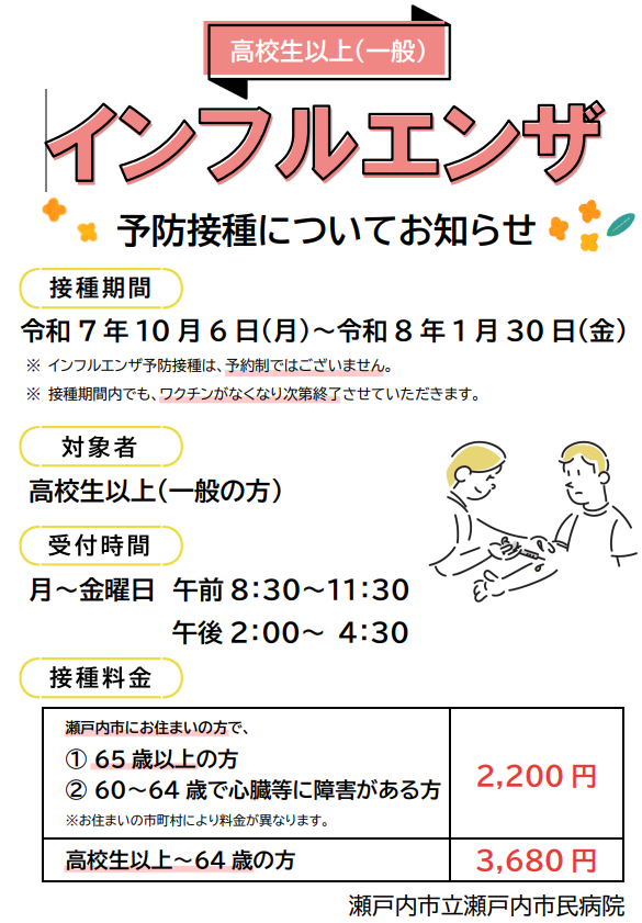 インフルエンザ予防接種の一般のご案内
